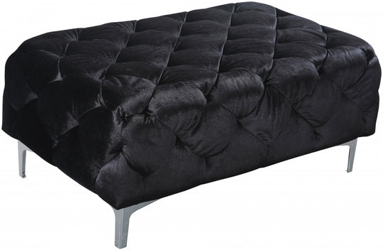 Sally Velvet Ottoman black