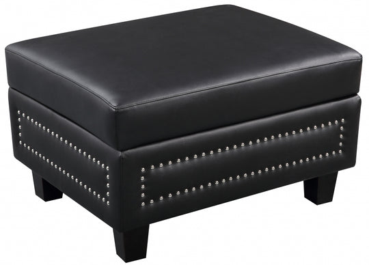 Lisa Leather Storage Ottoman black