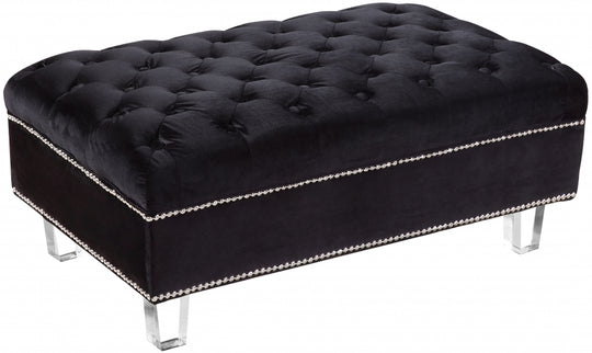 Lindy Velvet Ottoman black