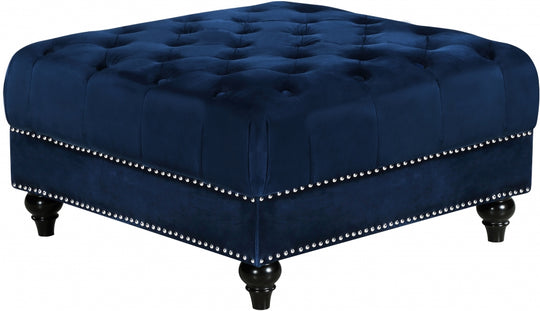 Saly Velvet Ottoman blue