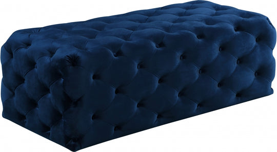 Veronica Velvet Ottoman blue