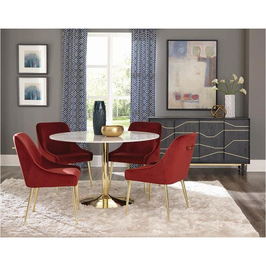 Selene Red 5pC Dining Set