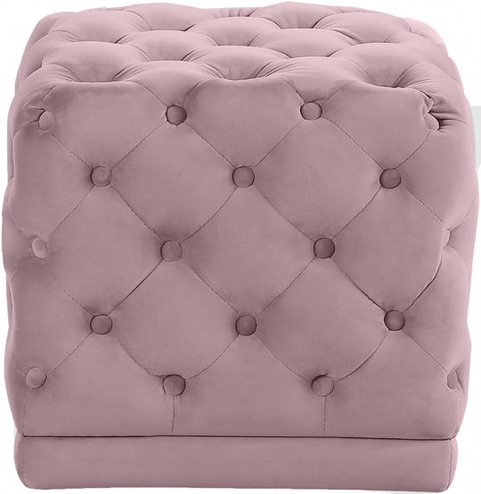 Elsa Velvet Ottoman | Stool pink