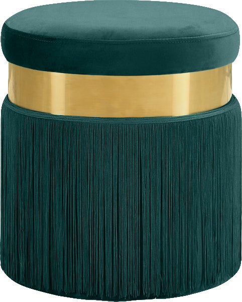 Brianna Velvet Ottoman | Stool green