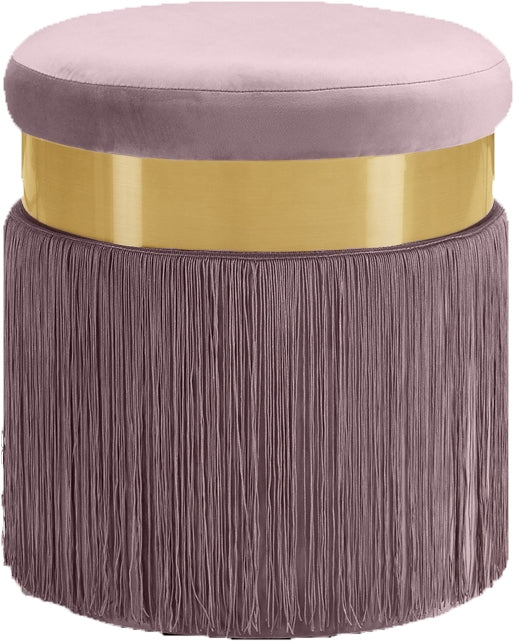 Brianna Velvet Ottoman | Stool pink