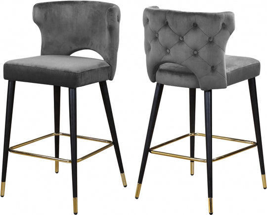 Naomi Velvet Counter/Bar Stool (Set of 2)