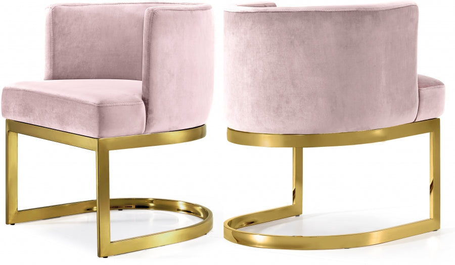 Eva Velvet Dining Chairs W/ Gold Base
