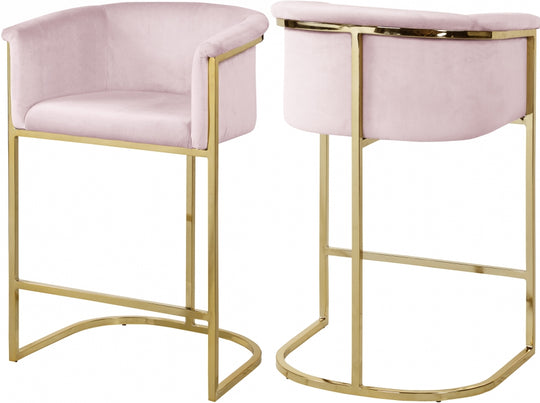 Jess Velvet Counter Stool pink