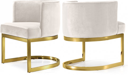 Eva Velvet Dining Chairs W/ Gold Base