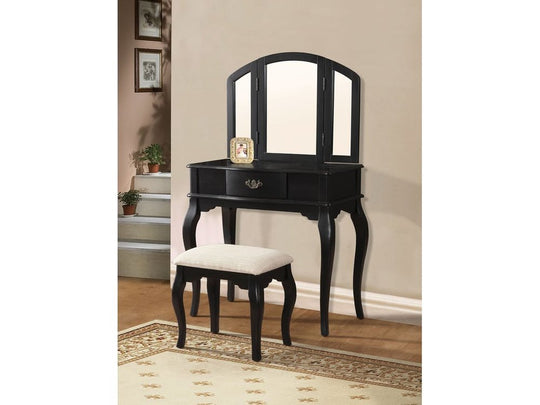 Catalina Black Vanity & Stool