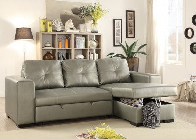 Carlos Silver Convertible/Storage Sectional