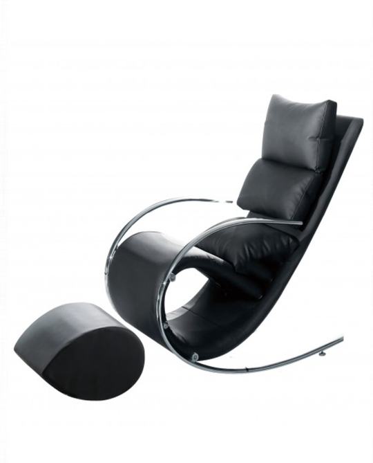 Ako Black Chair & Ottoman