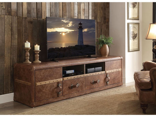 Abel Vintage Dark Brown Leather TV-Stand
