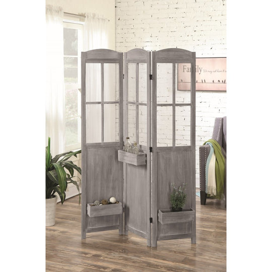 Antique Grey Folding Screen