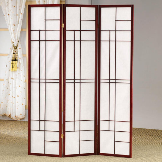 Brown Red Folding Screen