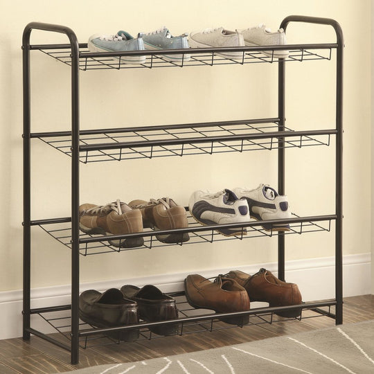 Black Metal Shoe Storage